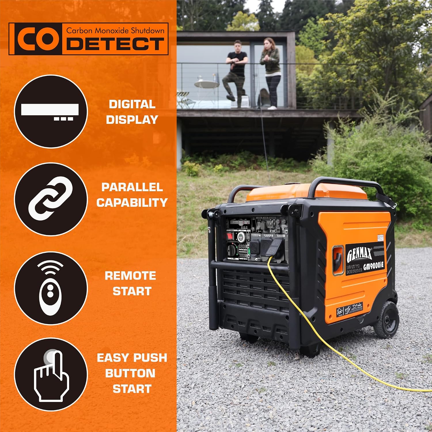 GENMAX GM9000iE — 9,000W Gasoline Inverter Generator, photo 3 of 5