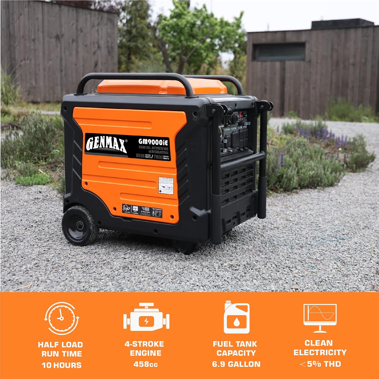 GENMAX GM9000iE — 9,000W Gasoline Inverter Generator, photo 4 of 5