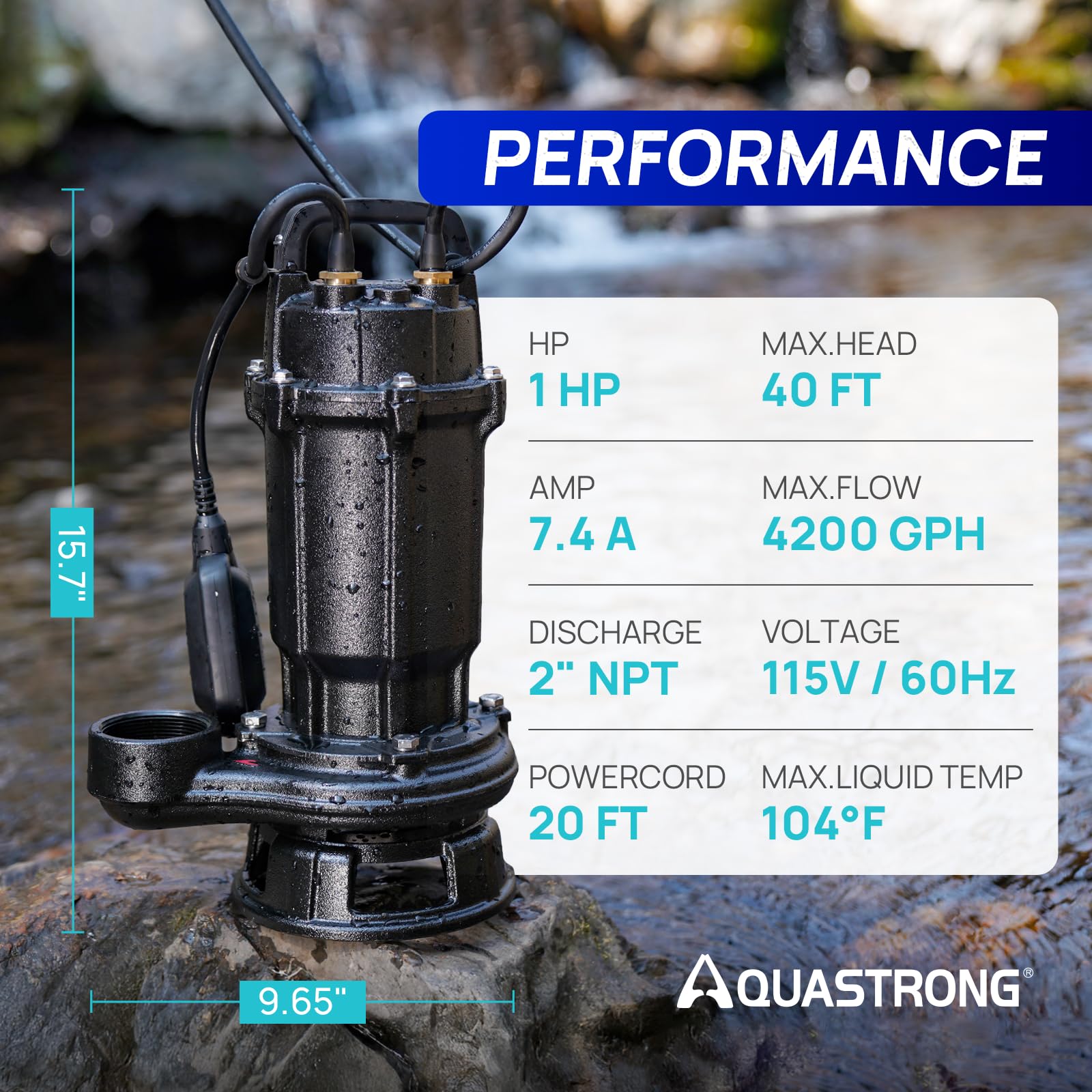 Everbilt 1/2 HP Cast Iron Submersible Sump Pump with Vertical Float Switch (Model HDS50), photo 6 of 6