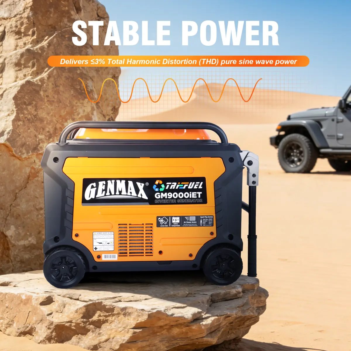 GENMAX GM9000iET 9000-Watt Portable Tri-Fuel Inverter Generator, photo 3 of 8