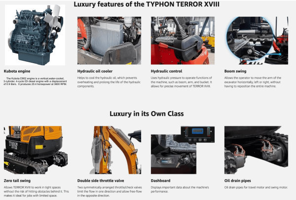 TYPHON TERROR XVIII 4000 lb Mini Excavator, photo 12 of 12